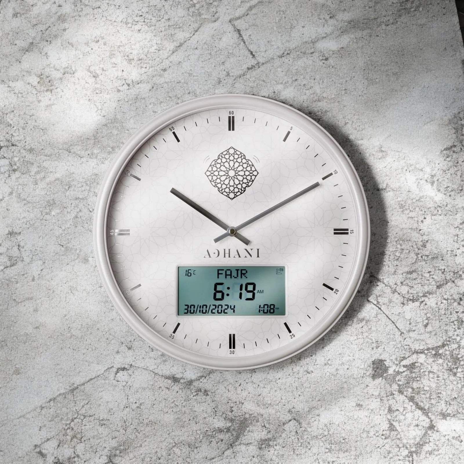 Horloge Adhan design et moderne - Blanche ADHANI