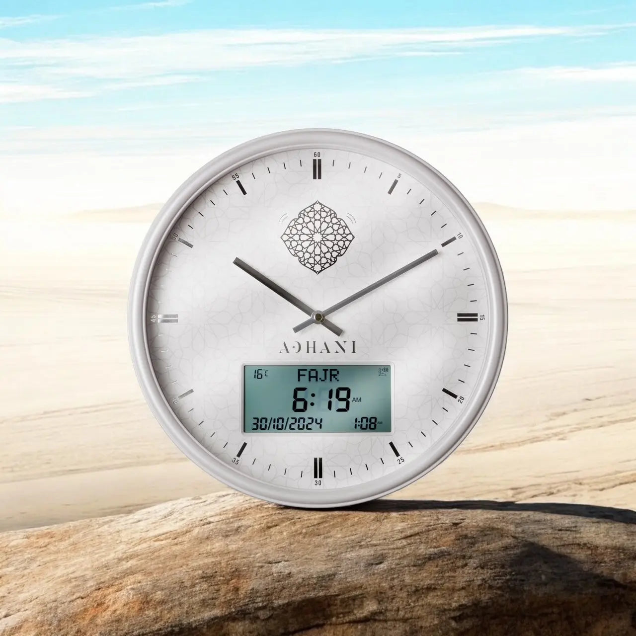 Horloge Adhan design et moderne - Blanche ADHANI