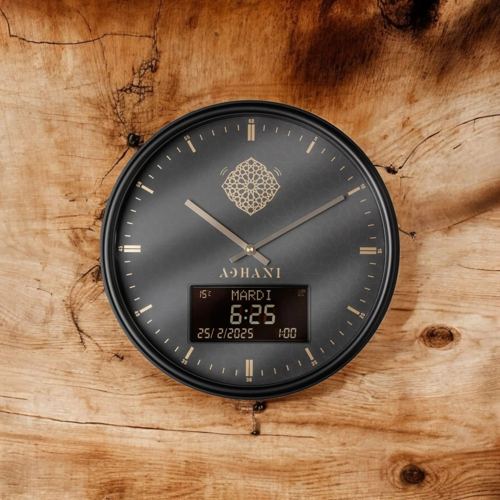 Horloge Adhan design et moderne - Noire adhani shop