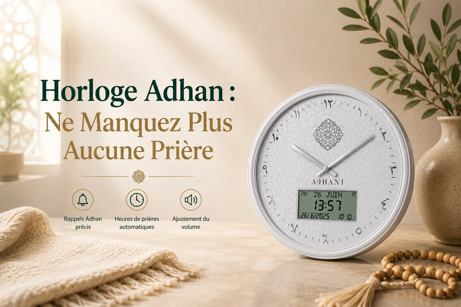 Horloge Adhan : Ne Manquez Plus Aucune Prière | Adhani