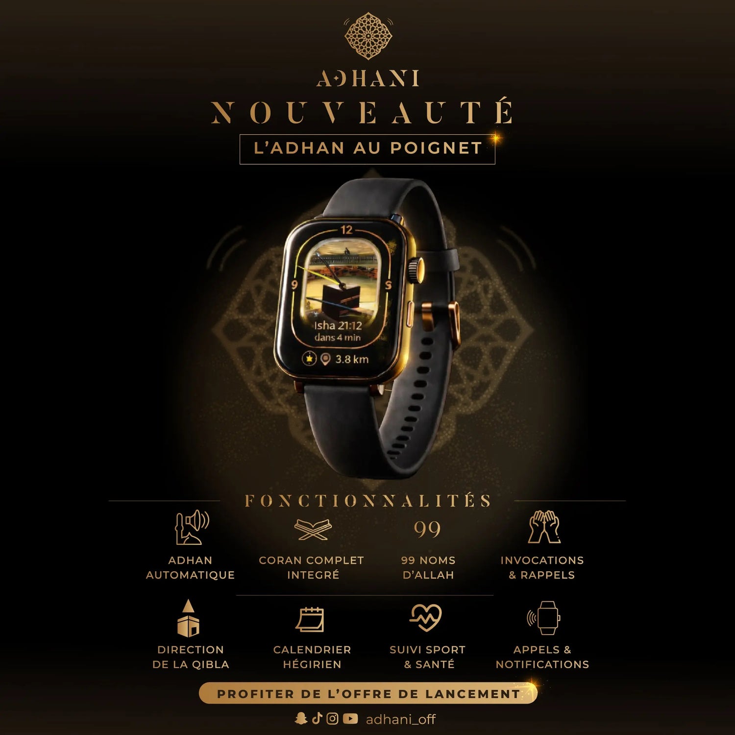 Adhani Watch – La smartwatch qui te connecte à ta foi ADHANI