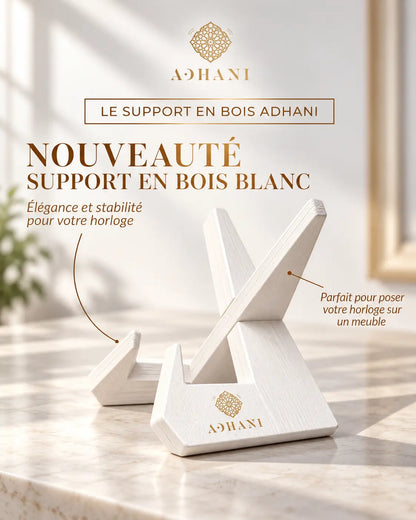 Support horloge adhan en bois blanc Adhani