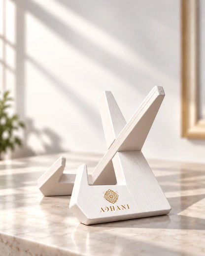 Support horloge adhan en bois blanc Adhani