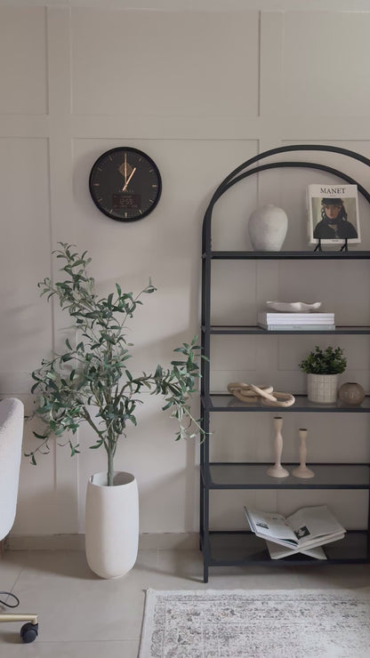 Horloge Adhan design moderne - Noire - Chiffres romains