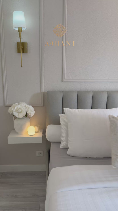Horloge Adhan design moderne - Blanche dorée - Chiffres romains